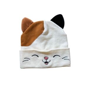Squishmallows Cam the Cat Beanie Kids Knit Hat White Brown Black Calico Kelly